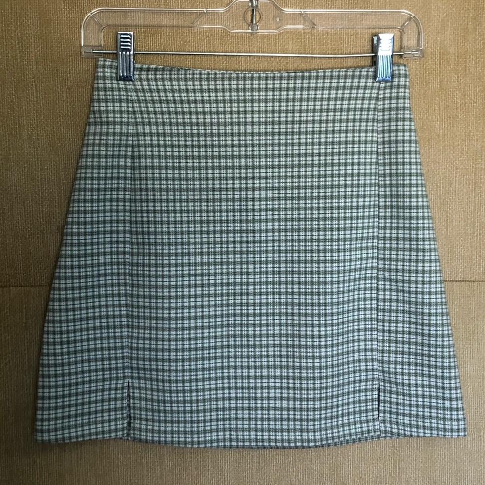green plaid brandy melville skirt